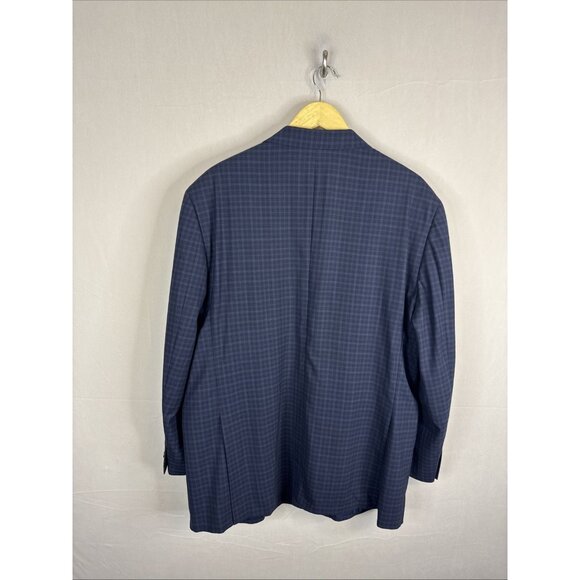 Brooks Brothers Regent 48S Navy Check Wool Blazer Reda Brookscool Stretch Travel - Picture 4 of 10